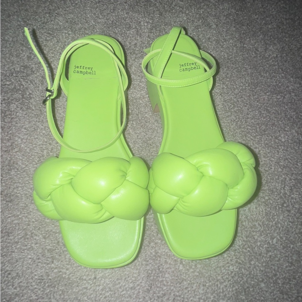 2021 Jeffrey Campbell Braided Sandal - neon green